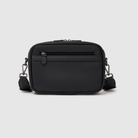 black pineapple leather crossbody baby bag with wipes dispenser back view