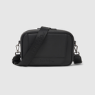 black pineapple leather crossbody baby bag with wipes dispenser